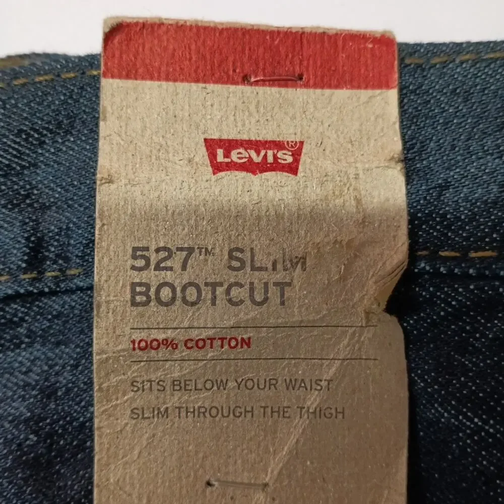 Levi's 527 Slim Bootcut Jeans Men's Size 42x30‎ Blue Dark Wash Cotton